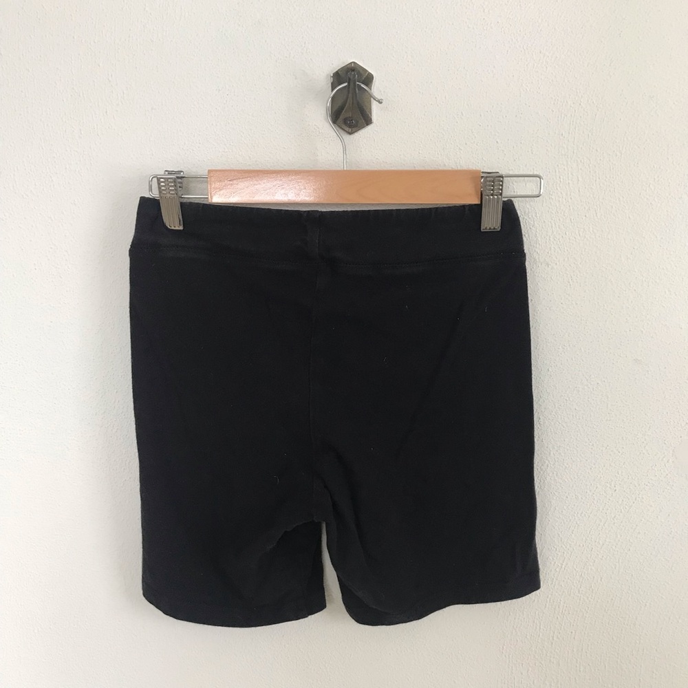 Black High Waisted Cotton Biker Shorts